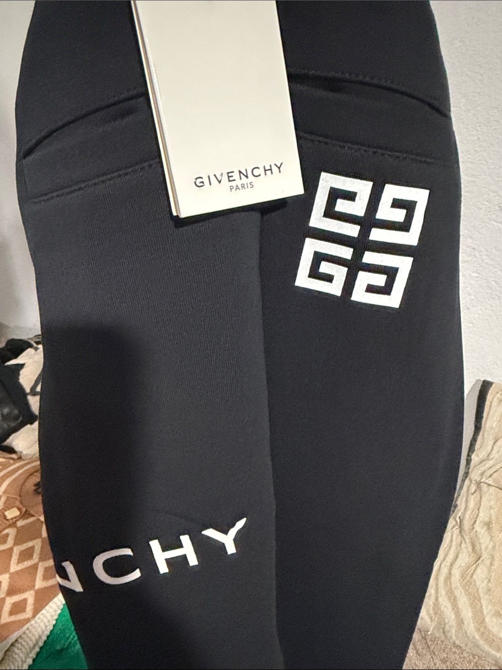 Givenchy Black Logo Sweatpants with White Lettering - Picture 6 of 6
